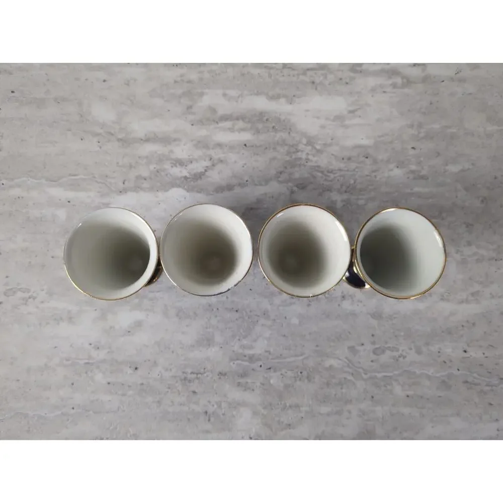Cobalt Blue Saki/Egg Cups, Japan, Lot‎ of 4